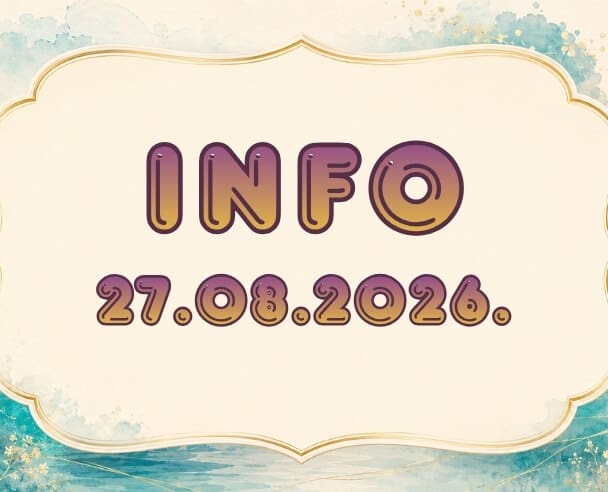 Info: 27. avgust, 2026.